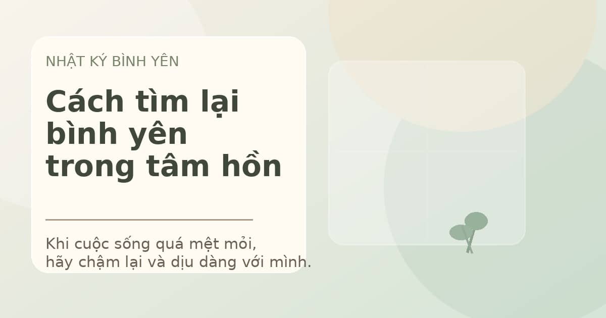 Bình yên trong tâm hồn