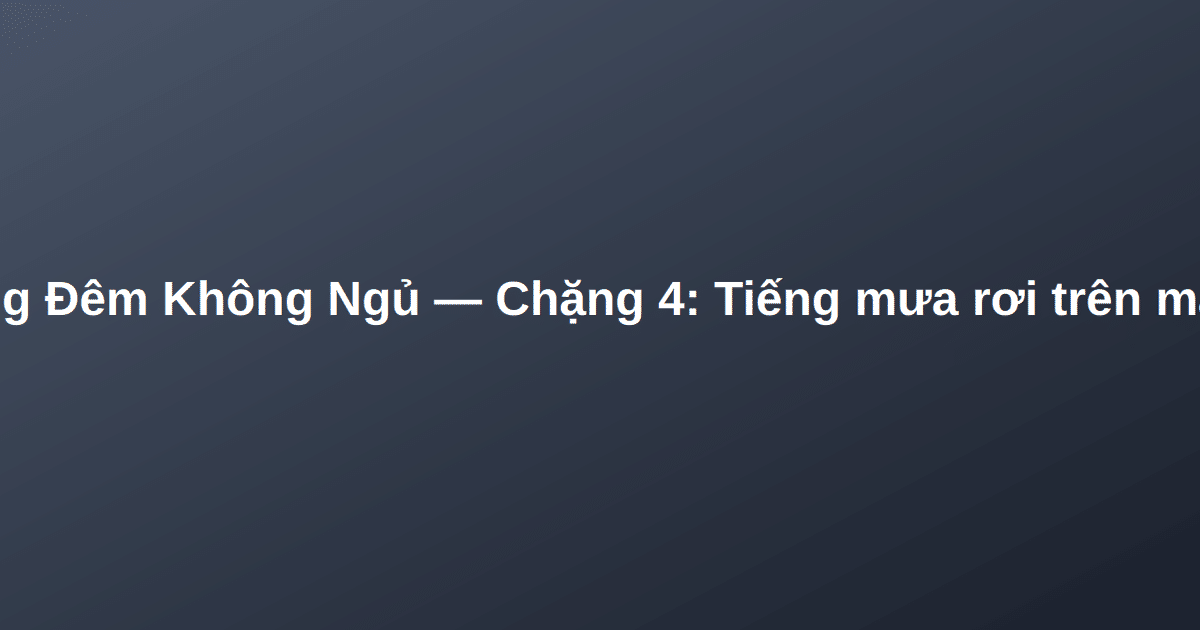 Những Đêm Không Ngủ — Chặng 4: Tiếng mưa rơi trên mái tôn