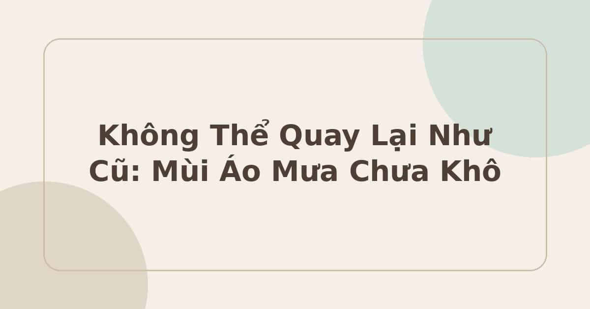 Không thể quay lại như cũ - mùi áo mưa chưa khô
