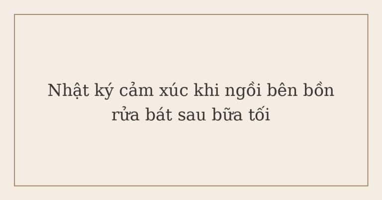 nhật ký cảm xúc bên bồn rửa bát sau bữa tối