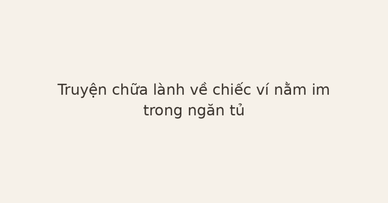 truyện chữa lành về chiếc ví - Truyện chữa lành về chiếc ví nằm im trong ngăn tủ