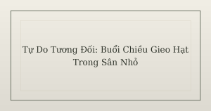 tự do tương đối - Tự Do Tương Đối: Buổi Chiều Gieo Hạt Trong Sân Nhỏ