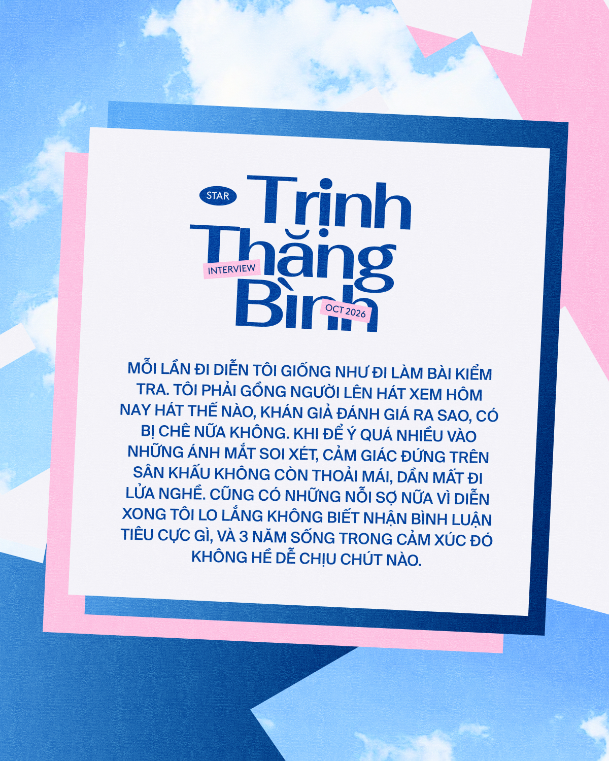Trịnh Thăng Bình kể về giai đoạn mất tự tin, từng nghĩ đến việc rời xa sân khấu