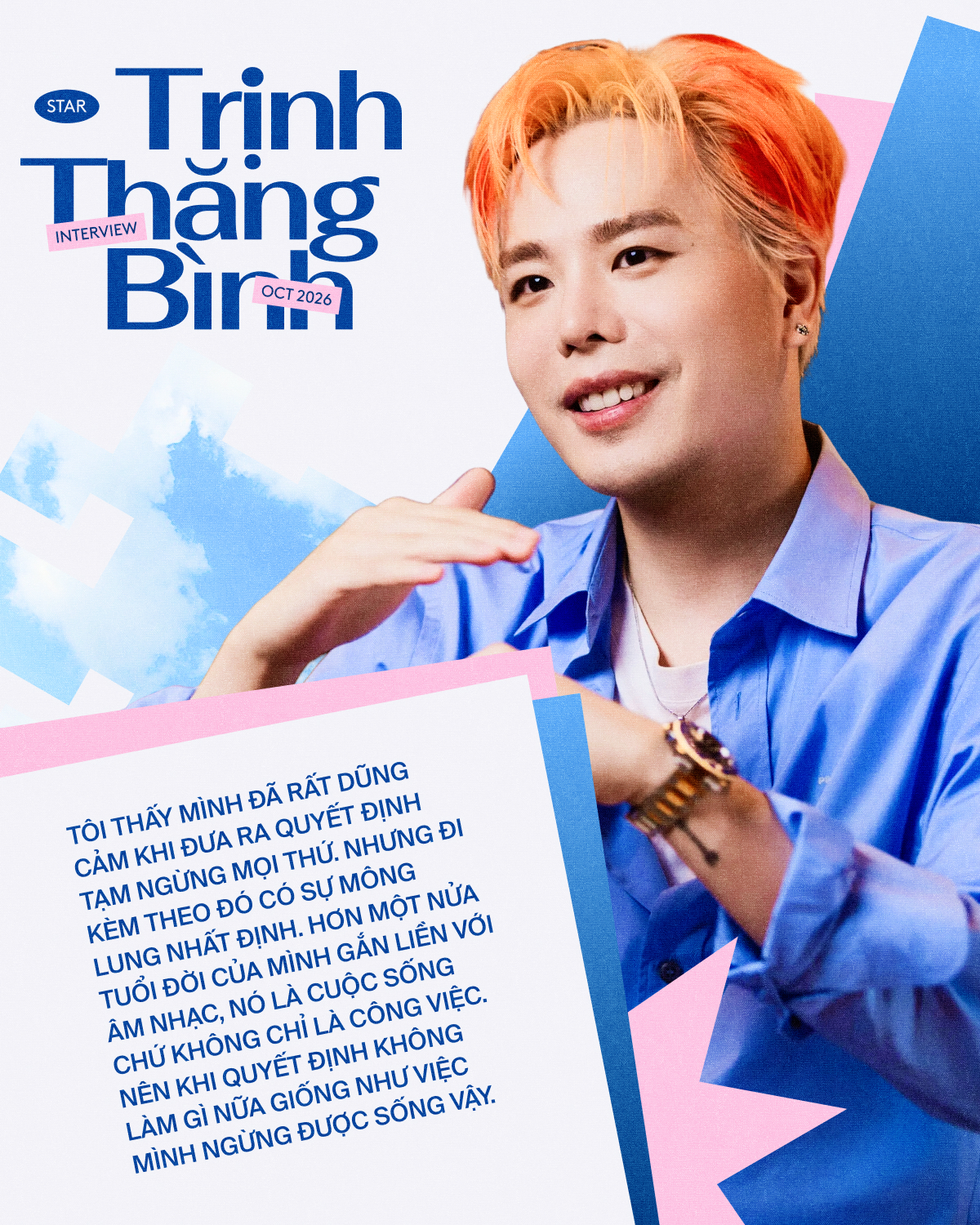 Trịnh Thăng Bình kể về giai đoạn mất tự tin, từng nghĩ đến việc rời xa sân khấu